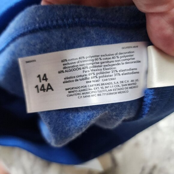 OshKosh B'gosh Classic Pull-On Joggers Blue Youth Boys Size 14 - Picture 7 of 8